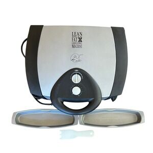 George Foreman Lean Mean Grilling Machine W/ TIMER Indoor/Outdoor GR38SIL TESTED